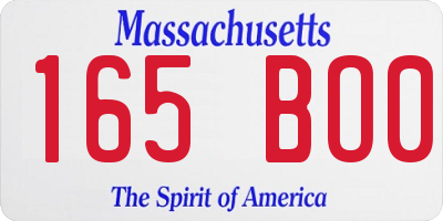 MA license plate 165BO0