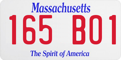 MA license plate 165BO1