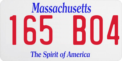 MA license plate 165BO4