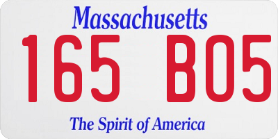 MA license plate 165BO5
