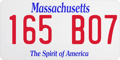 MA license plate 165BO7