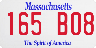 MA license plate 165BO8