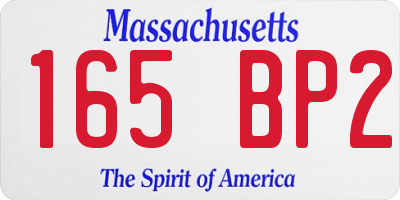 MA license plate 165BP2