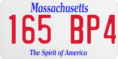 MA license plate 165BP4