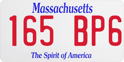 MA license plate 165BP6