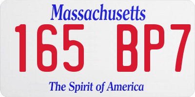 MA license plate 165BP7