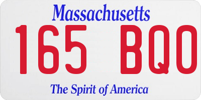 MA license plate 165BQ0