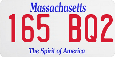 MA license plate 165BQ2