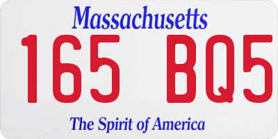 MA license plate 165BQ5