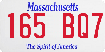 MA license plate 165BQ7
