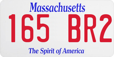 MA license plate 165BR2