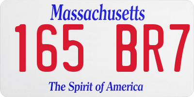 MA license plate 165BR7