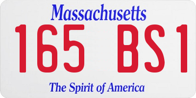 MA license plate 165BS1