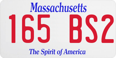 MA license plate 165BS2