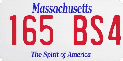 MA license plate 165BS4