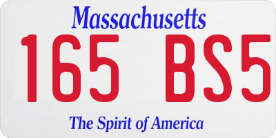 MA license plate 165BS5