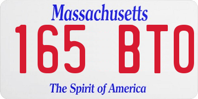 MA license plate 165BT0
