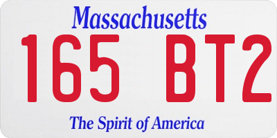 MA license plate 165BT2