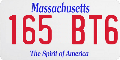 MA license plate 165BT6