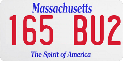 MA license plate 165BU2