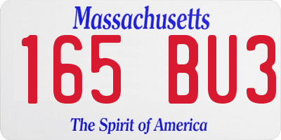 MA license plate 165BU3