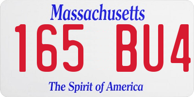MA license plate 165BU4