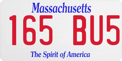 MA license plate 165BU5