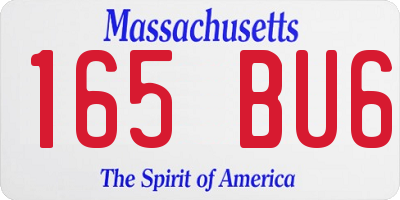 MA license plate 165BU6