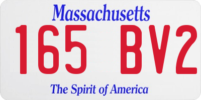 MA license plate 165BV2