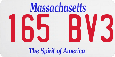 MA license plate 165BV3