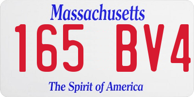 MA license plate 165BV4