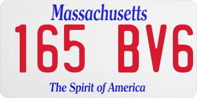 MA license plate 165BV6