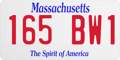 MA license plate 165BW1