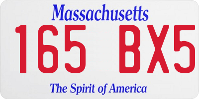 MA license plate 165BX5