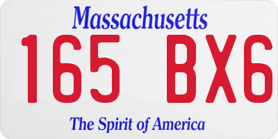MA license plate 165BX6