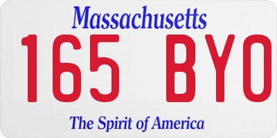 MA license plate 165BY0