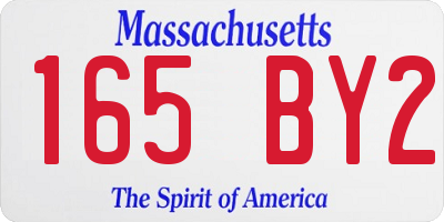 MA license plate 165BY2
