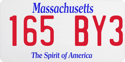 MA license plate 165BY3