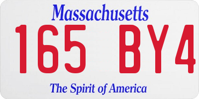 MA license plate 165BY4