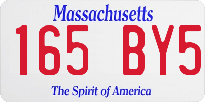 MA license plate 165BY5