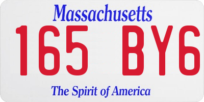 MA license plate 165BY6
