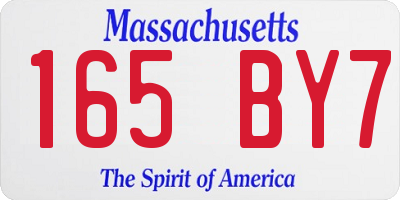 MA license plate 165BY7