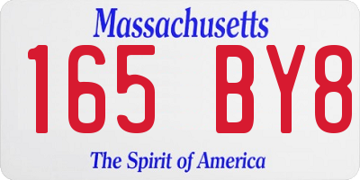 MA license plate 165BY8