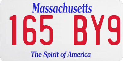 MA license plate 165BY9
