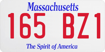 MA license plate 165BZ1