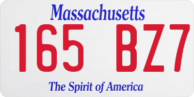 MA license plate 165BZ7