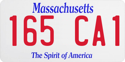 MA license plate 165CA1