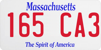MA license plate 165CA3