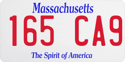 MA license plate 165CA9