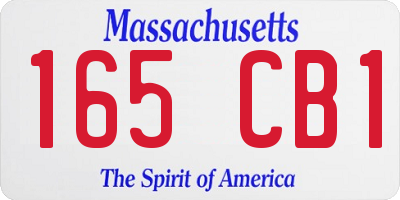 MA license plate 165CB1